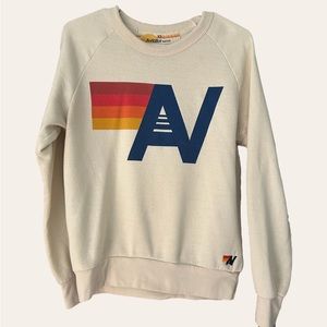Aviator Nation Logo Sweatshirt in Vintage White Size XS